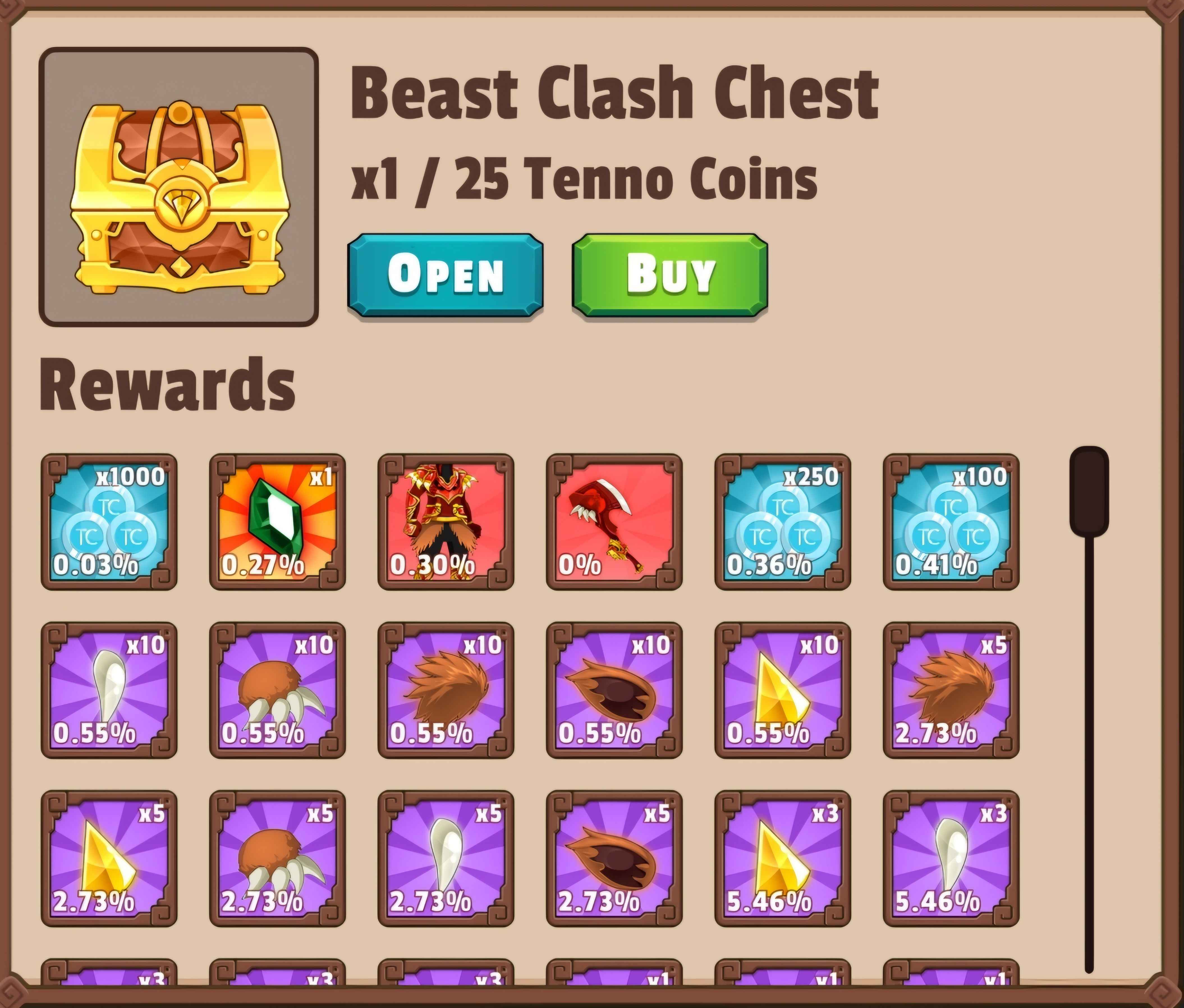 beast clash chests